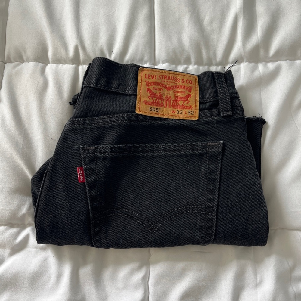 Black Levi 505 Shorts